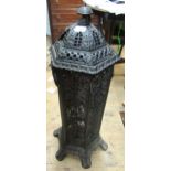 Late 19th / early 20th Century cast iron cathedral heater with side carrying handles, (cover at