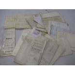 Quantity of various antique indentures and deeds