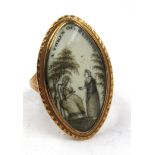 George III gold ring inset with a bone plaque inscribed 'A token of gratitude' and further