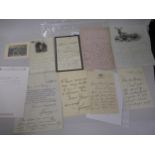 Various autograph letters relating to Princess Louise (1848-1939) daughter of Queen Victoria and her