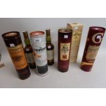 Seven various bottles of Scotch single malt whisky including Ardmore, Cardhu, Talisker, Glenlivet,