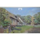 Ellie Taylor, pastel village street scene, signed, 14ins x 19ins, gilt framed, together with a