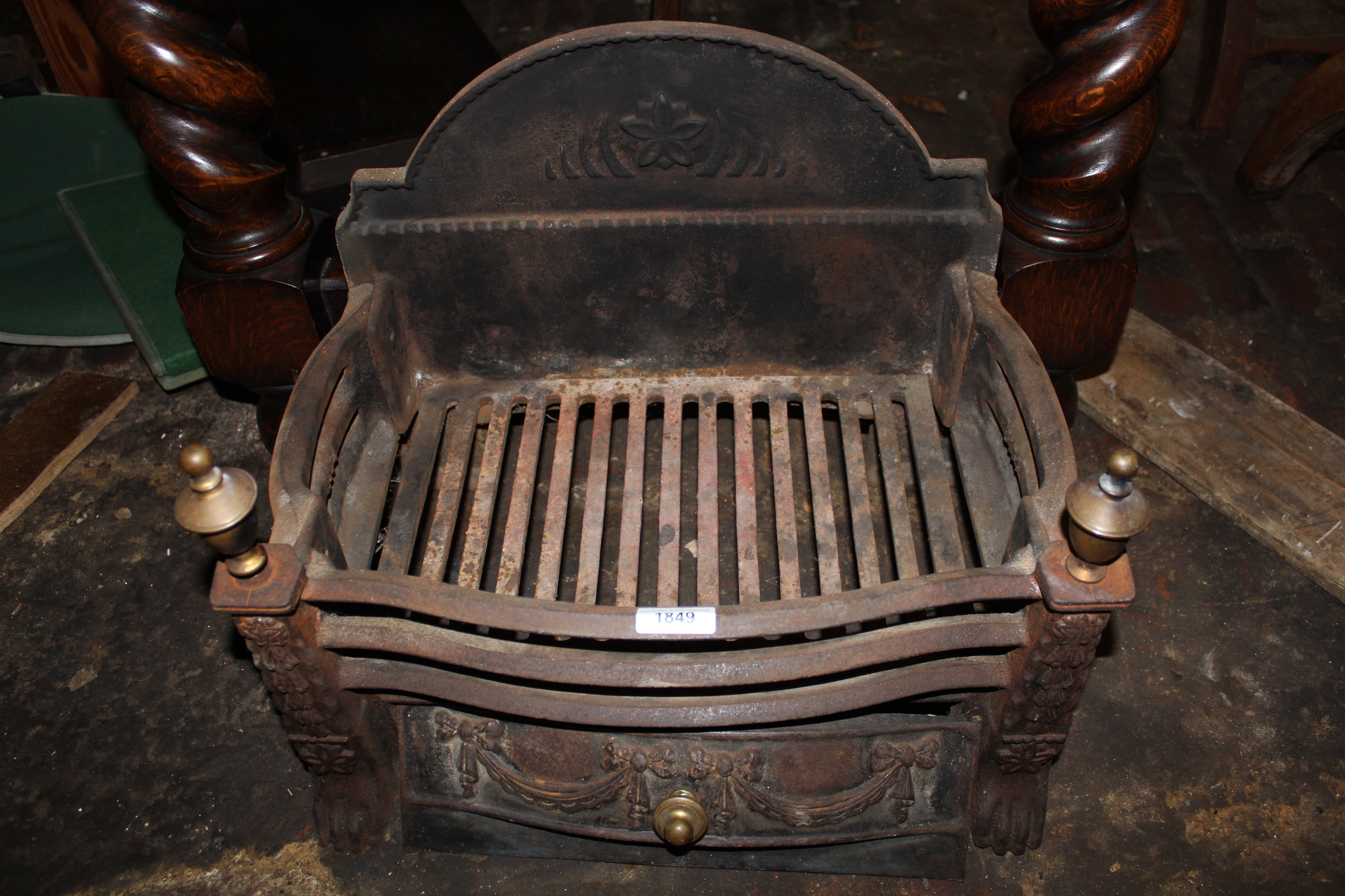 20th Century cast iron fire basket