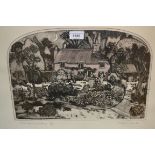 Graham Clarke, signed black and white etching ' Thos. Hardy's Cottage ', No. 46 of 350, 11ins x 15.