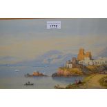 E. St John, watercolour, view of Lake Como, 9ins x 17.5ins, gilt framed, together with a watercolour