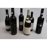 Six bottles of mixed red wines