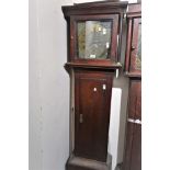George III oak longcase clock, with a brass 11in dial inscribed John Steel, with a 30 hour movement,
