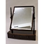 George III mahogany box with line inlaid two drawer box toilet mirror