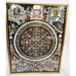 Small framed Tibetan Thangka, 20.5ins x 15.75ins