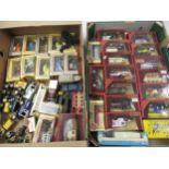 Two boxes containing a collection of various Matchbox models of Yesteryear and another play worn