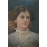 Early 20th Century oval pastel portrait of a lady, singed with the initial M and dated 1911, 18.5ins