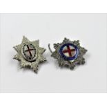 Silver regimental brooch and another similar