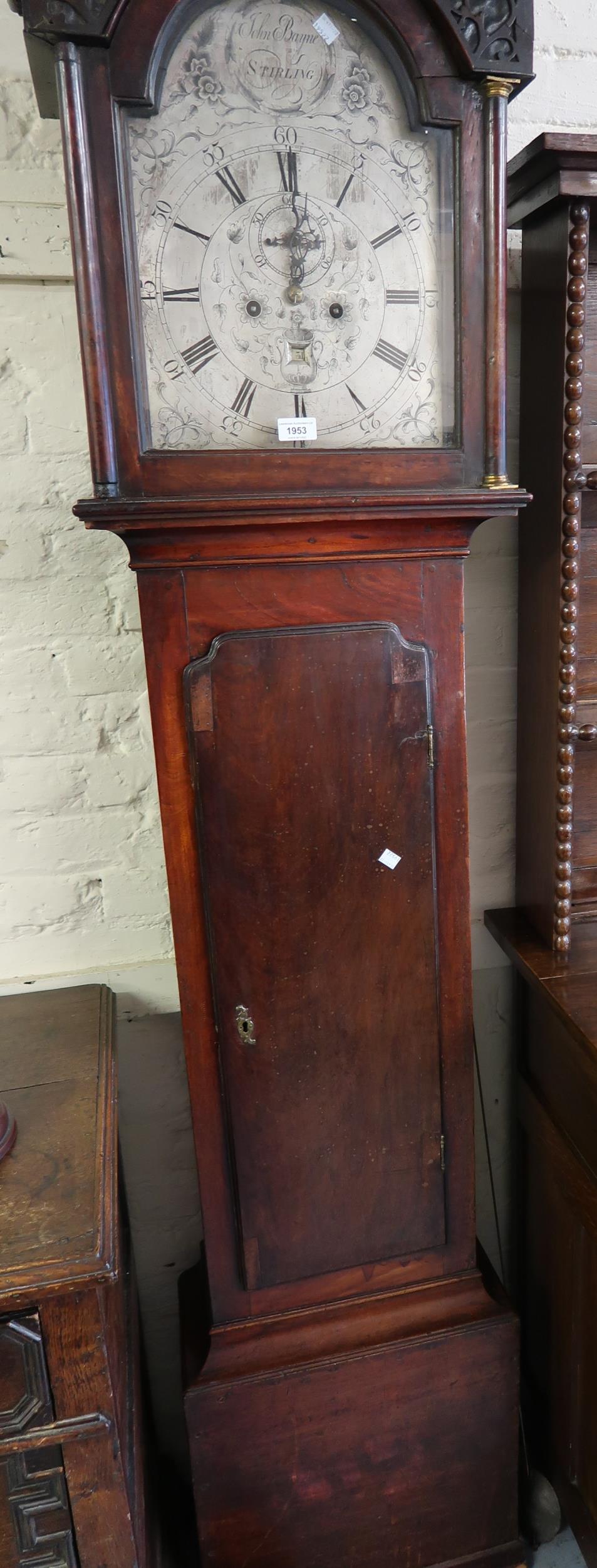 George III mahogany longcase clock, the silvered dial with Arabic and Roman numerals, signed John - Image 2 of 3