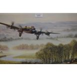 Bill Perring, Limited Edition print ' Lancaster ', No. 10 of 850, signed by the artist and various