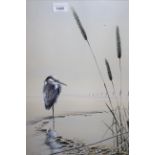 Warwick Higgs, watercolour study of a heron