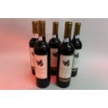 Five bottles, Parliament of Owls Cabernet Merlot 2008, five bottles 2006 Detzemer Saint-Michael