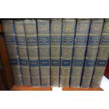 Nine volumes Cassell's History of England, in part leather bindings with gilt tooled spines