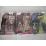 Star Wars group of three carded figures including Captain Panaka, Bib Fortuna and TC-14 (all