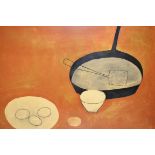 William Scott, signed Limited Edition screen print in colours, ' Still Life ' with frying pan and