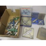 Collection of early Dinky diecast metal model aircraft including four with original boxes, 60C, 60H,