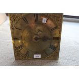 Thirty hour 10in brass dial and alarm movement, inscribed Longhurst Steyning