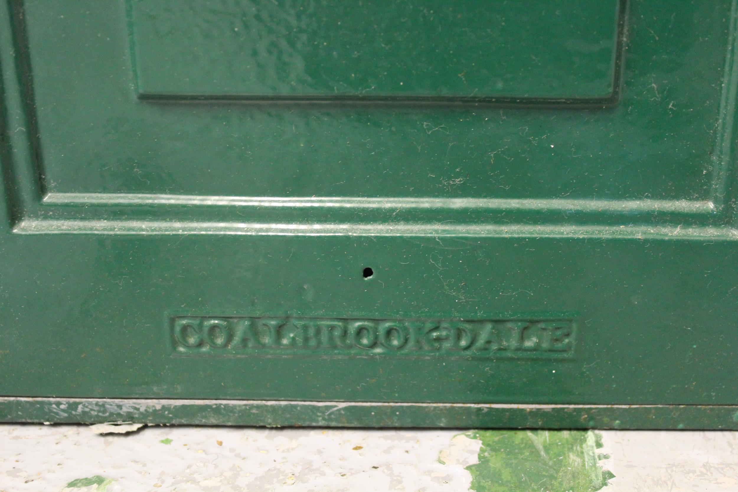 Small 19th Century cast iron safe by Coalbrookdale, with brass handle and lock plate, original - Image 2 of 3