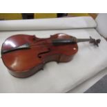 Late 19th / early 20th Century cello with 30in back (for restoration) Condition as shown in