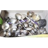 Box containing a quantity of miscellaneous scrap silver and white metal, approximately 20 ounces