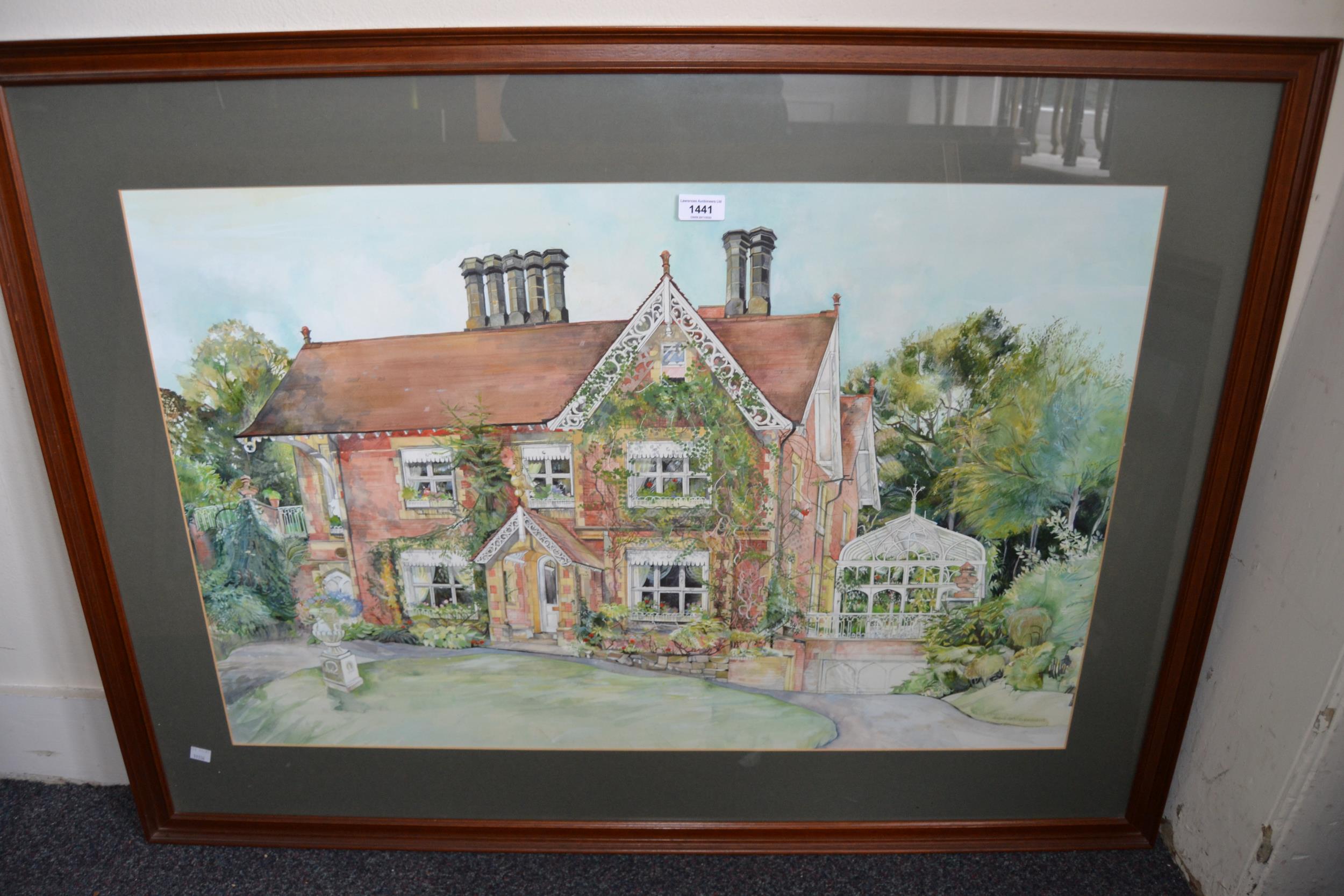 R. Jeanneret, watercolour, view of a Victorian country house (Romanoff Lodge, Tunbridge Wells), - Image 2 of 2