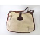 Hermes Rodeo beige canvas bag with leather trim, with original receipt dated 1989