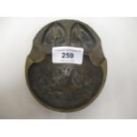 Bronze ashtray decorated with the head of a stag