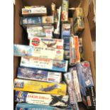 Twenty five unmade model aircraft kits including Heller, Esci etc