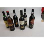 Six bottles of mixed red wines