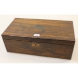 Large 19th Century rosewood rectangular fold-over writing box with a fitted interior
