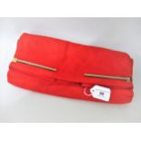 Lanvin red goatskin folding clutch bag with gold tone hardware, original labels attached, 32cms wide