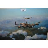 Robert Taylor, two coloured aviation prints, a Lancaster signed by Leonard Cheshire and a Spitfire