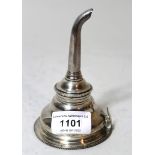 George III silver wine funnel, marks rubbed, 2.5 troy oz. No splits or repairs but does have dinks