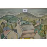 Colin Sealy, watercolour ' Cornish Village ', signed and dated '43, 13ins x 17ins approximately,