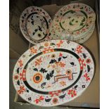 Large quantity of 19th Century ironstone dinnerware, including various oval meat platters, etc. (not