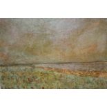 20th Century impressionist style oil on board, ' Storm over the Bay ', a coastal landscape,