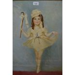 Thirkell Pearce, oil on canvas, young girl in a ballet dress, signed and framed, 29ins x 23ins