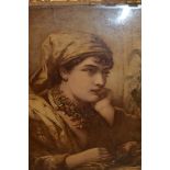 Pair of late 19th / early 20th Century gilt framed cristoleum pictures, portraits, 16.5ins x 14ins