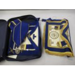 Masonic silver medallion with London Grand Rank sash, bags etc.