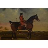 Attributed to Henry Alken, 19th Century oil on panel, portrait of a chestnut hunter with rider in