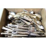 Part canteen of silver plated Kings pattern cutlery