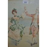 Watercolour, figures dancing, unsigned, 16ins x 12ins, gilt framed
