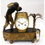 Late 18th / early 19th Century French bronze mantel clock in the style of Jean - Simon Deverberie,