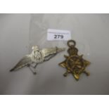 Large RAF silver sweetheart brooch and a WWI 1914/15 star