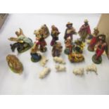 Italian 20th Century polychrome nativity set