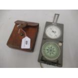 Lecomie & Deglise, French grey patinated metal folding hand bearing compass